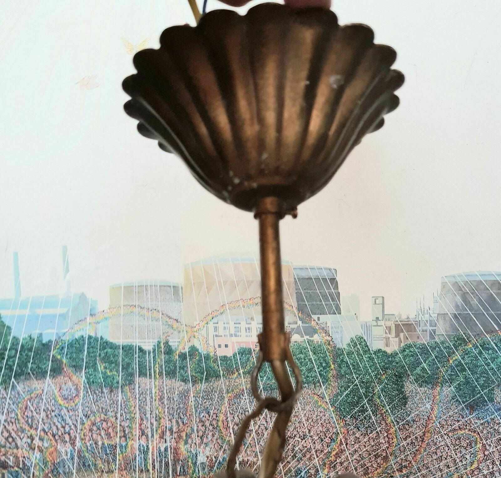 photo furniture Vintage Tole Toleware Gilt Wheatsheaf French Chandelier