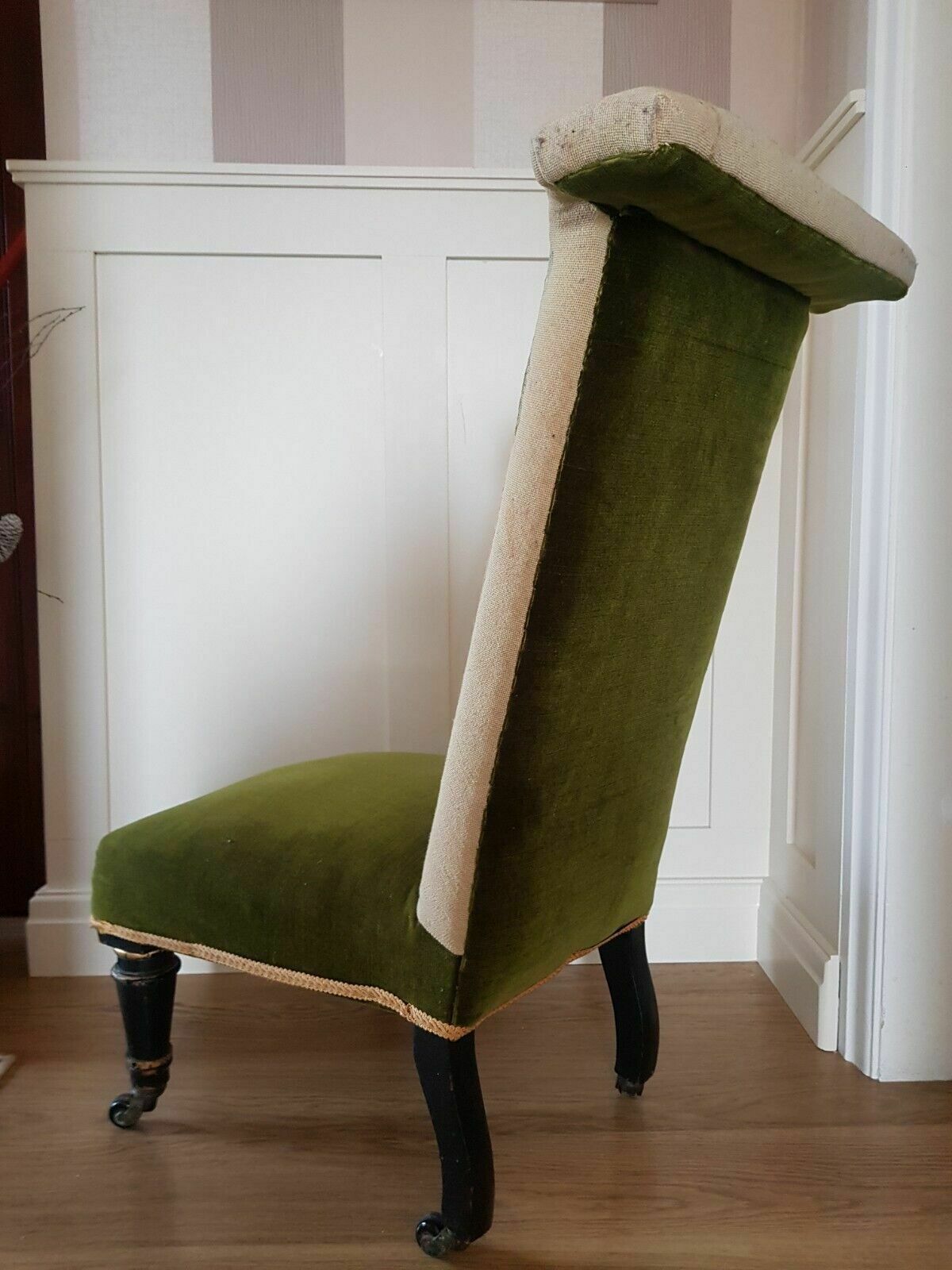 Stunning Antique Prayer Side Chair In Velvet And Needlework Gillows Style photo buy