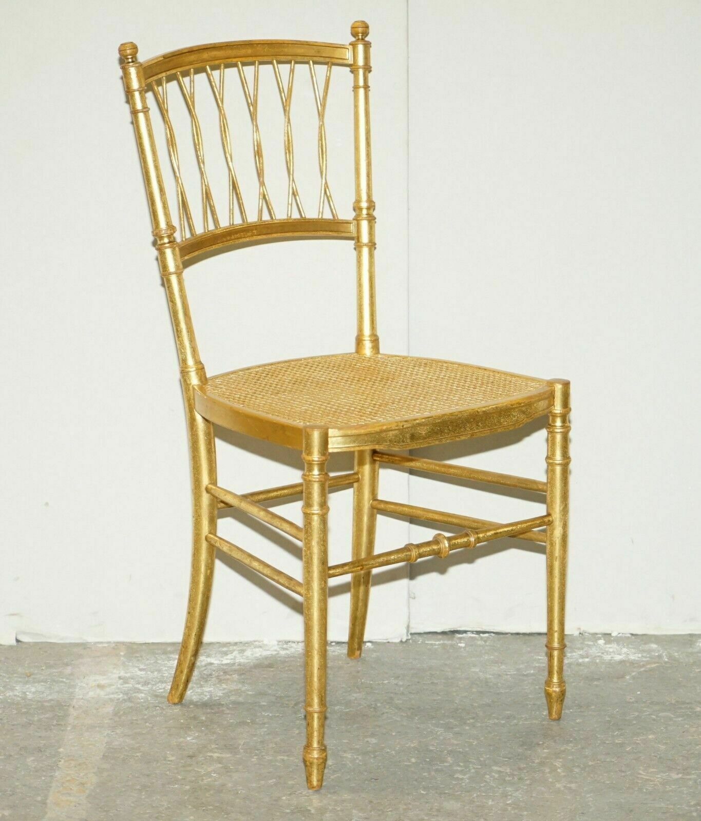 1 Of 30 Antique Lady Diana's Family Spencer House Giltwood Bergere Banque Chairs