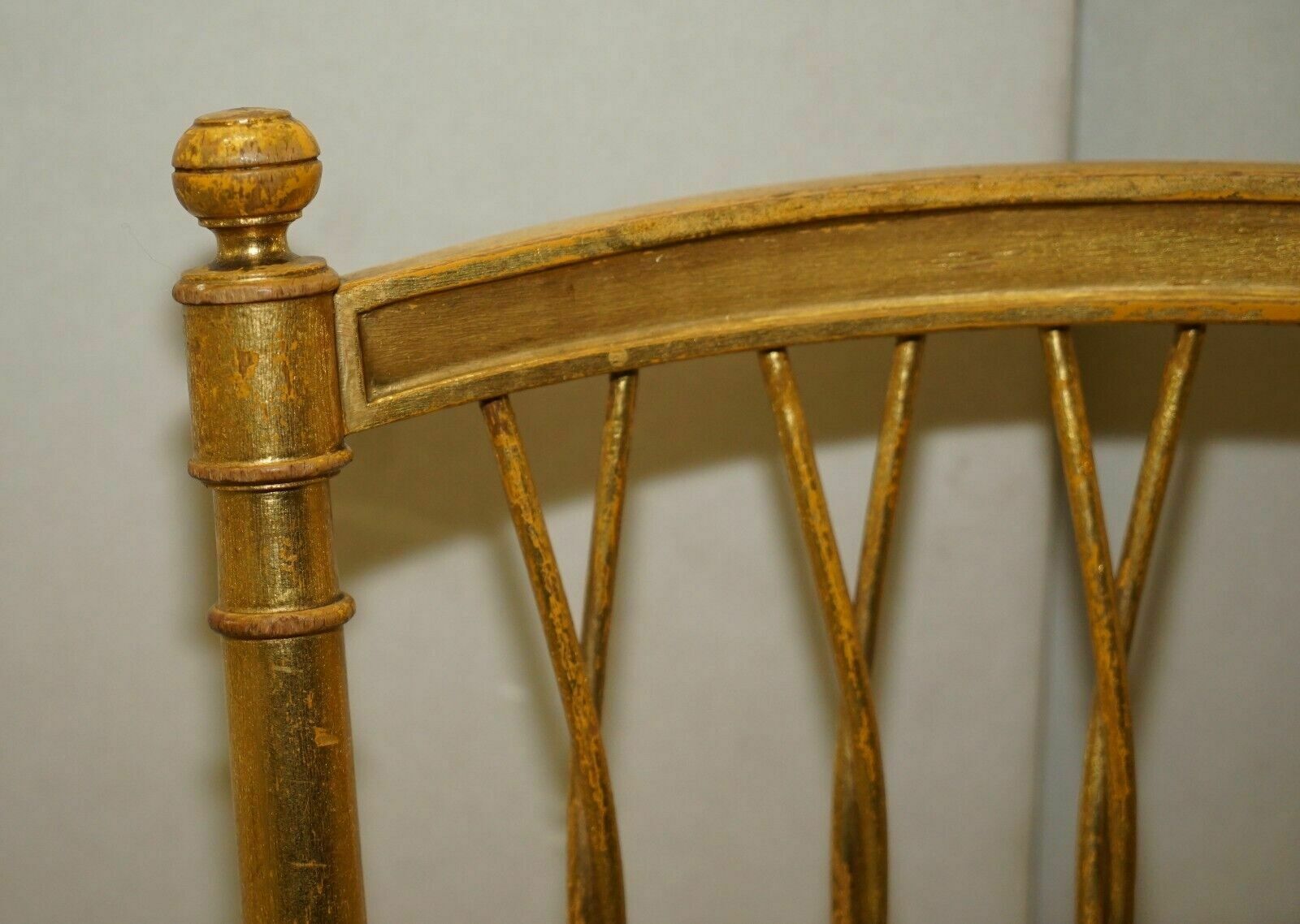 1 Of 30 Antique Lady Diana's Family Spencer House Giltwood Bergere Banque Chairs photo vintage