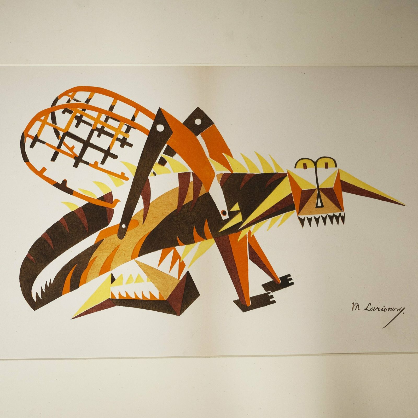 Lithograph Costume Of The Cricket For The Ballet "Natural Stories" 1916   By Mikhail Larionov photo 525.0