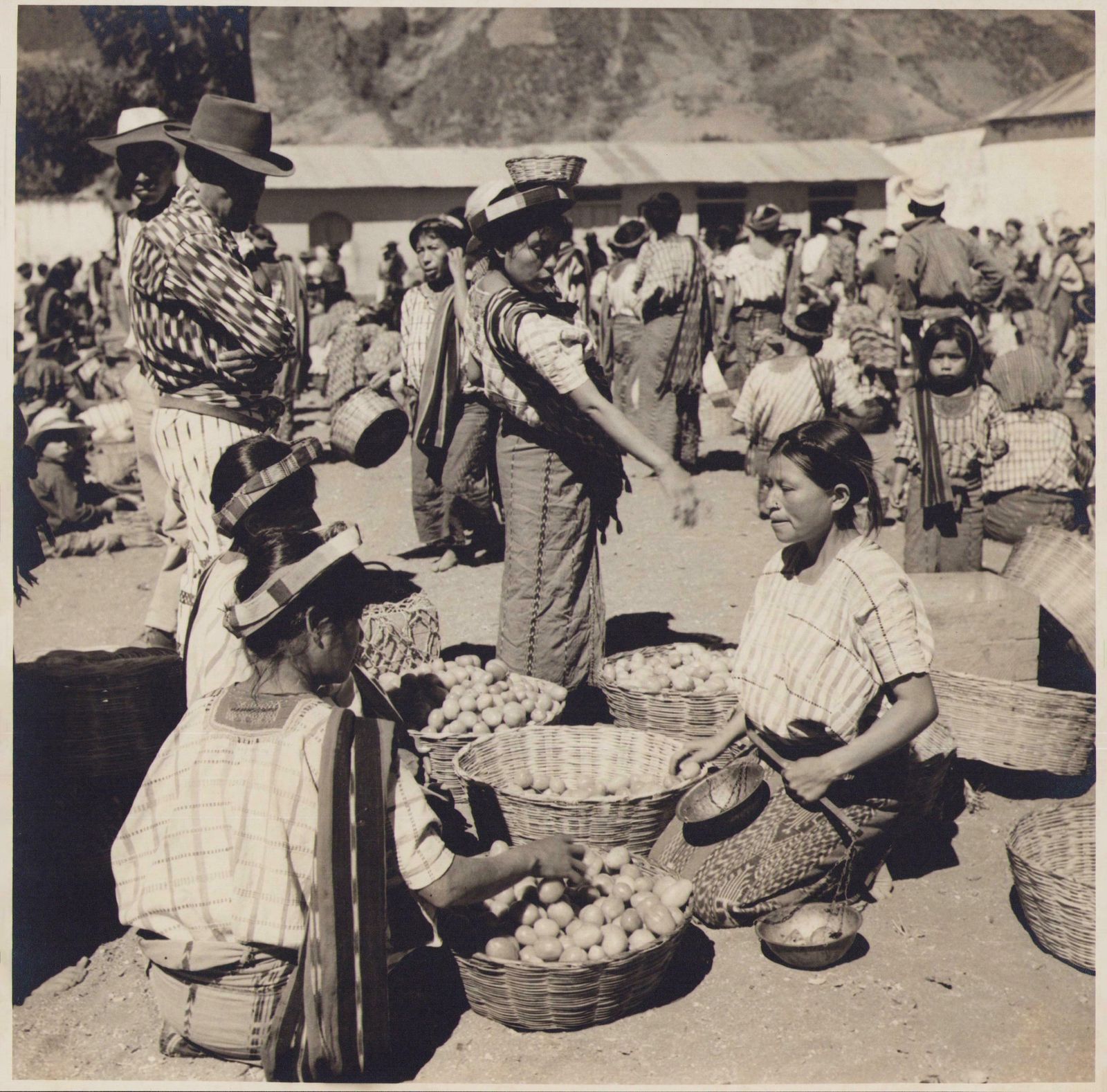 Hanna Seidel Guatemala, Market, Black And White Photograph, Circa 1960s,