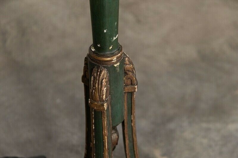 1783.0 19thc French Gilt & Green Painted Floor Lamp photo