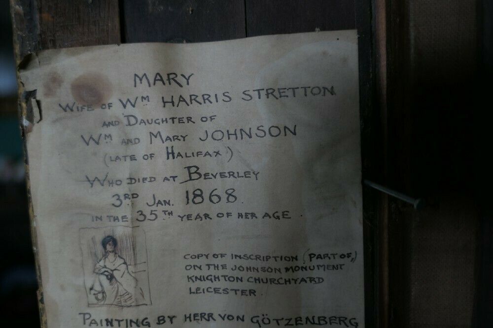 Art 19th Century Oil On Canvas Portrait Of Mary Harris Stretton, With Bonnet And Shawl photo