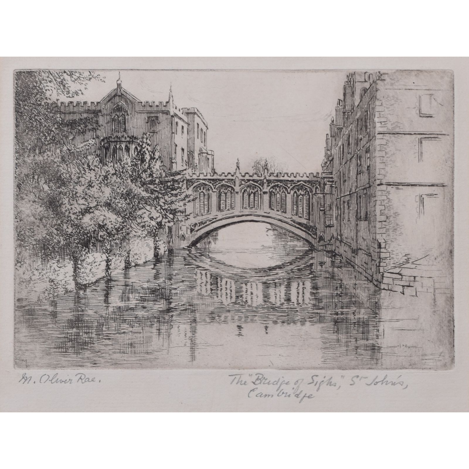 Bridge Of Sighs, St John’s College, Cambridge Etching By Mabel Oliver Rae