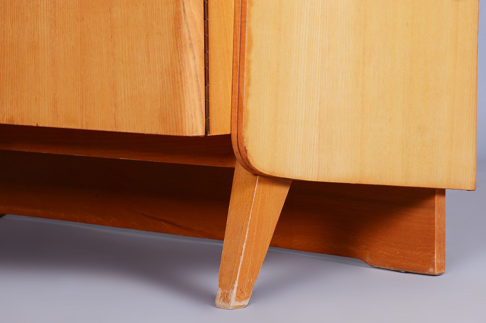photo for sale Original Mid Century Ash Small Cabinet Made By Tatra Pravenec, Original Well Preserved, High Gloss, Czechia, 1950s