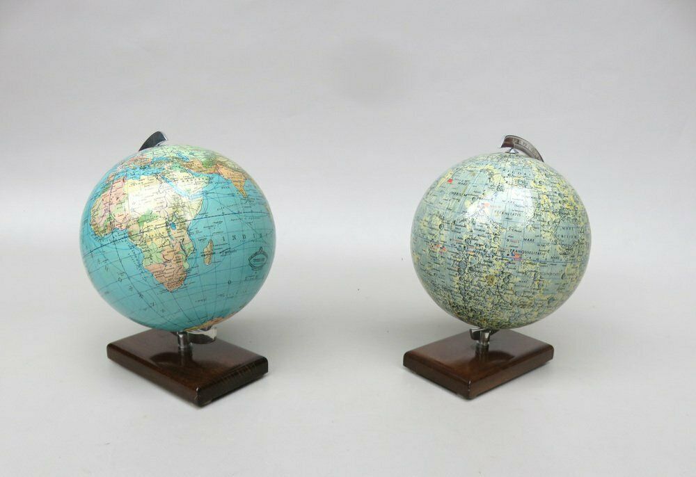 Earth & Moon Globes From Columbus Publishing House, 1960s, Set Of 2 photo furniture