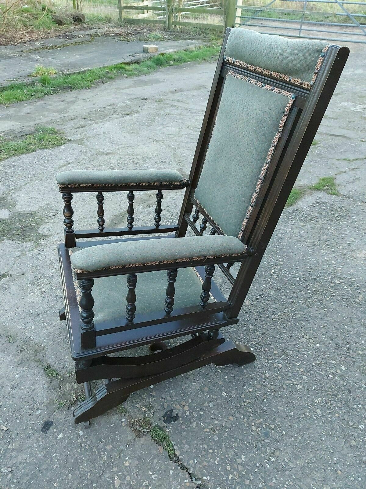 Antique Victorian Sprung Rocking Chair photo furniture