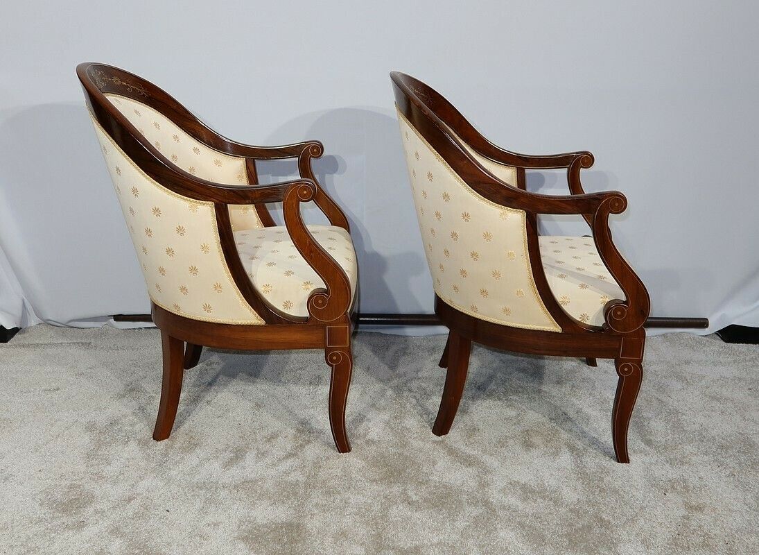 Pair Of Bergeres In Rosewood, Charles X Period, Early 19th Century photo Furniture