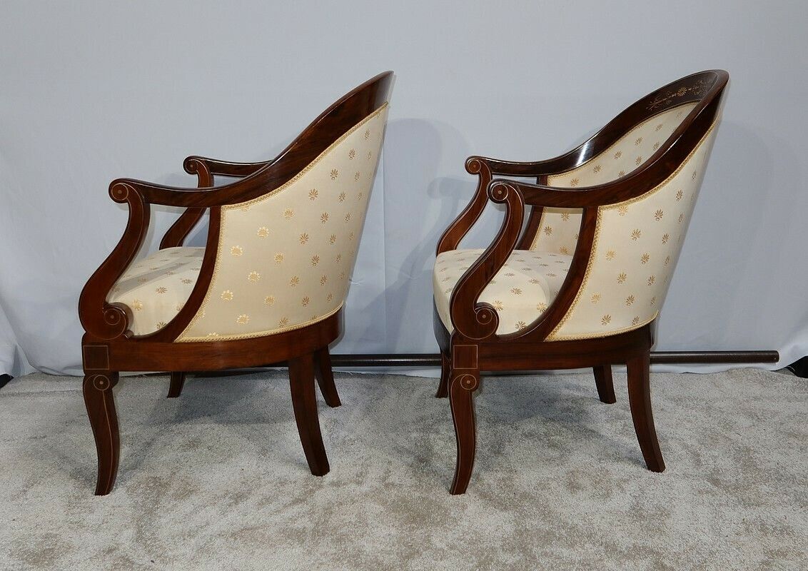 Pair Of Bergeres In Rosewood, Charles X Period, Early 19th Century photo 5211.8