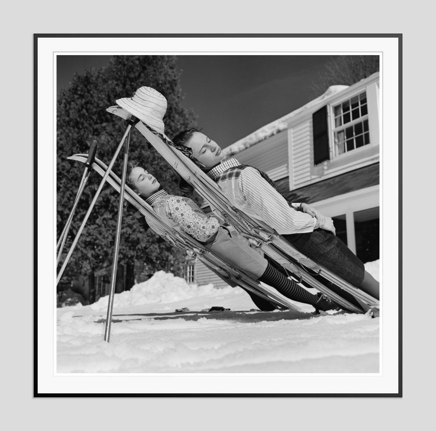 'New England Skiing' Slim Aarons Framed In Black
