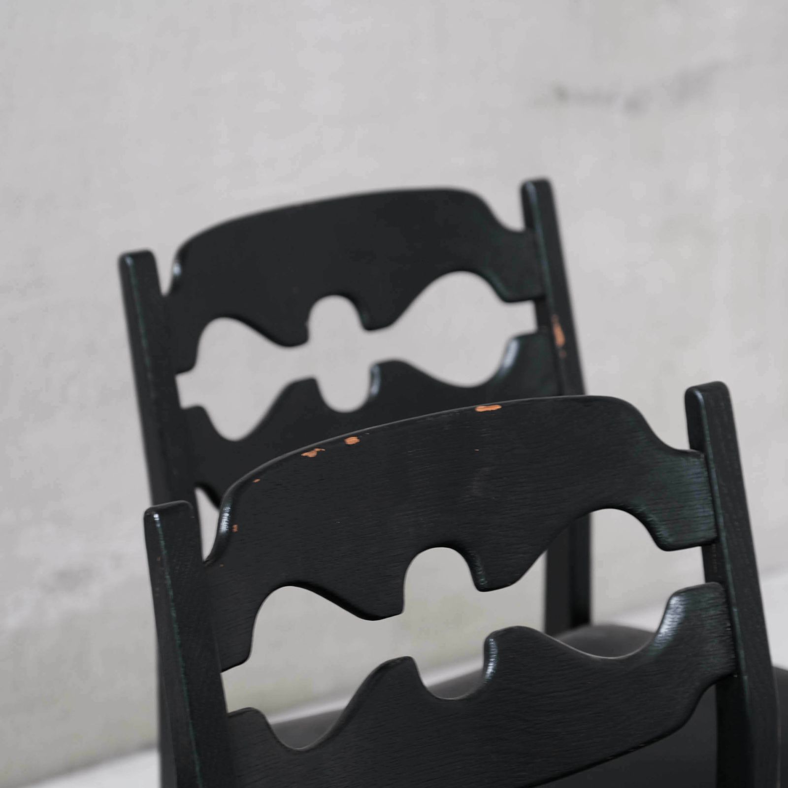 photo buy Henning Kjaernulf 'Razor' Mid Century Oak Danish Dining Chairs