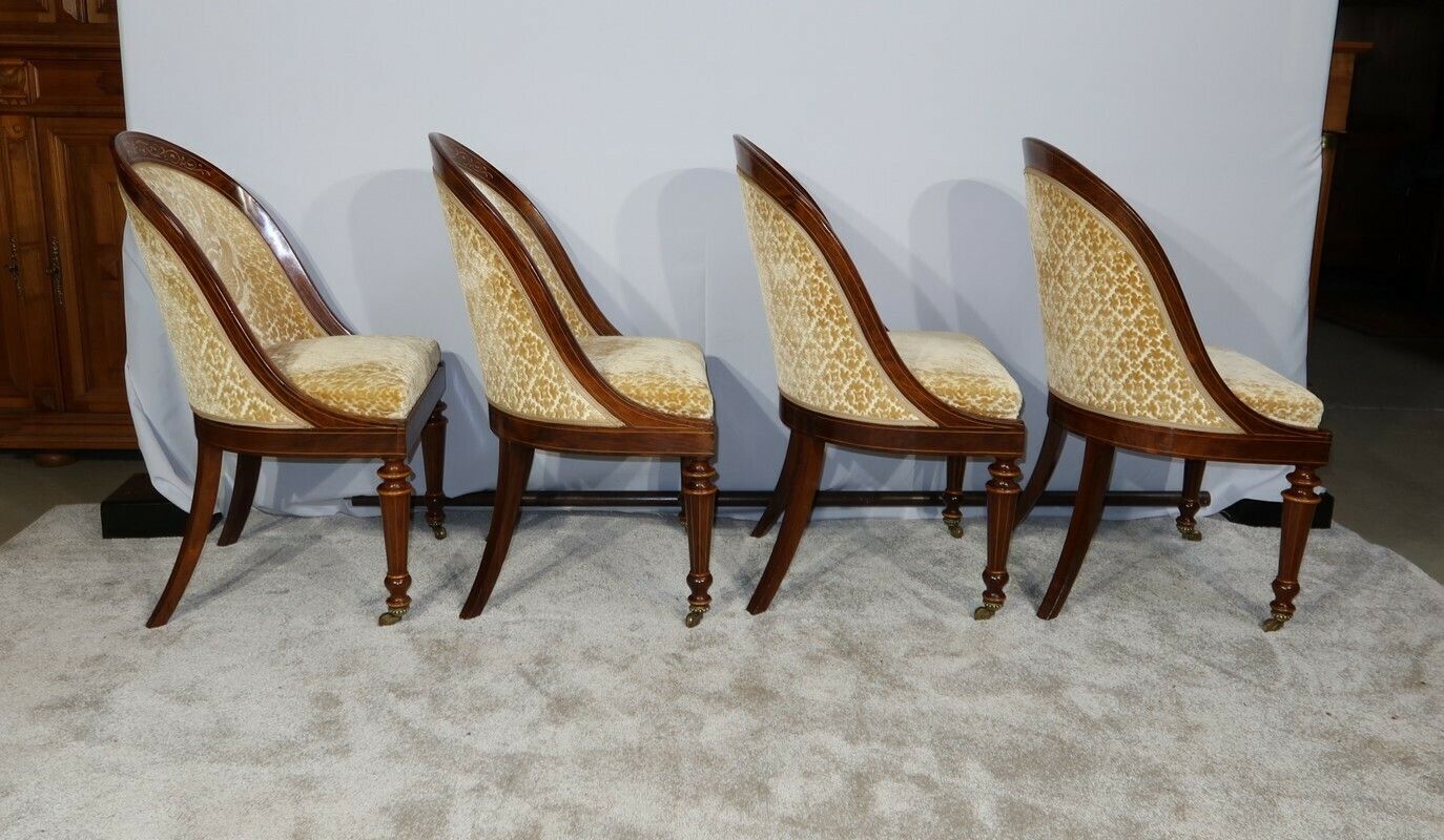 Set Of 4 Rosewood Chairs, Charles X Period   Early 19th Century photo Furniture