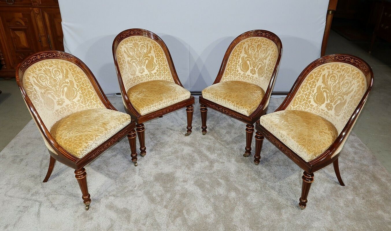Set Of 4 Rosewood Chairs, Charles X Period   Early 19th Century photo buy