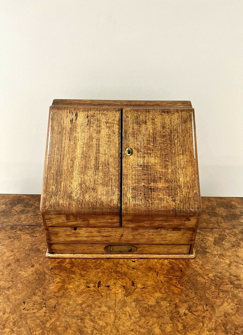 Quality Victorian Oak Stationary Box photo Home Decor