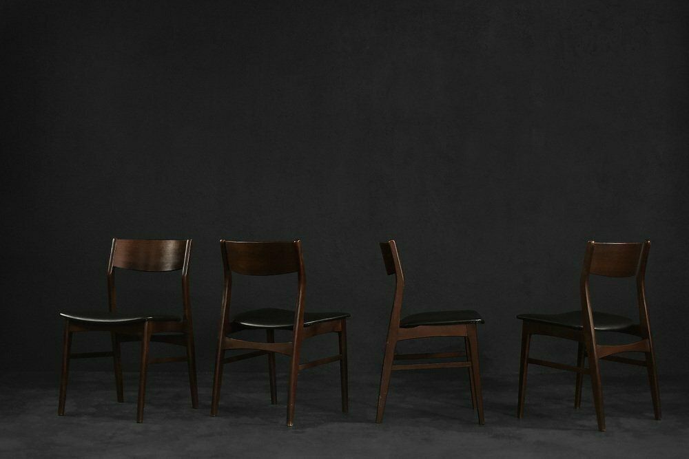 Mid Century Scandinavian Modern Dining Chairs In Beech And Rosewood, 1960s, Set Of 4 photo buy