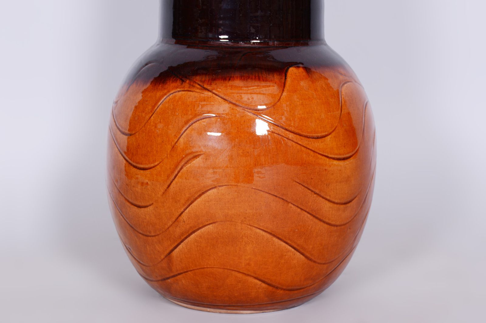 Mid Century Vase, Glazed Ceramics, Well Preserved Condition, Czechia, 1950s photo vinterior
