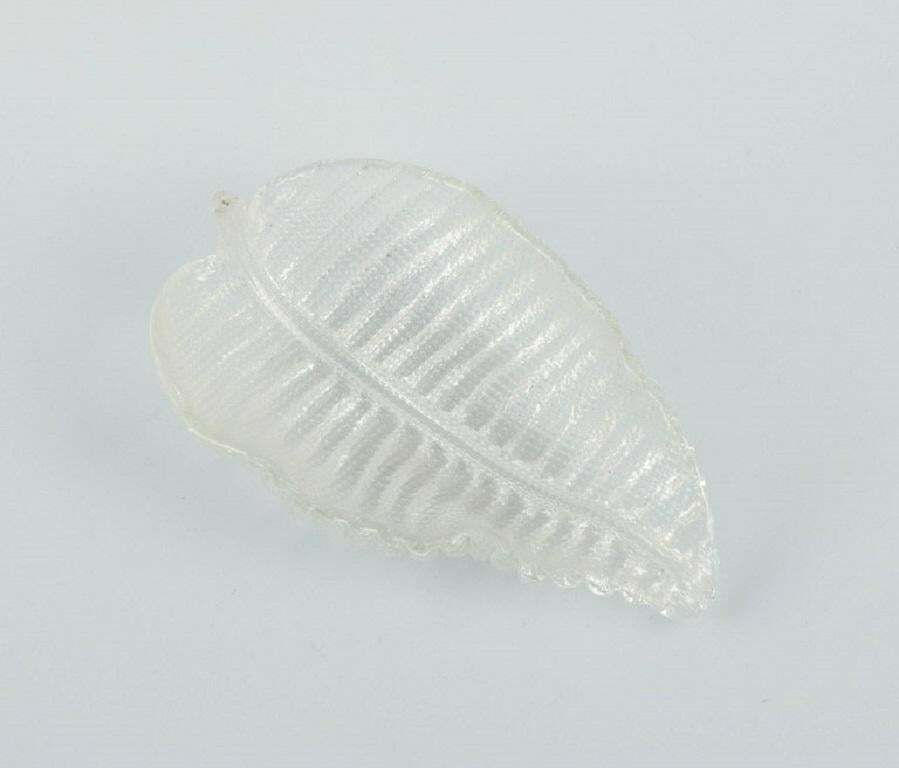 A Set Of Six Art Glass Leaf Shaped Bowls. Finland Approx. 1970s.