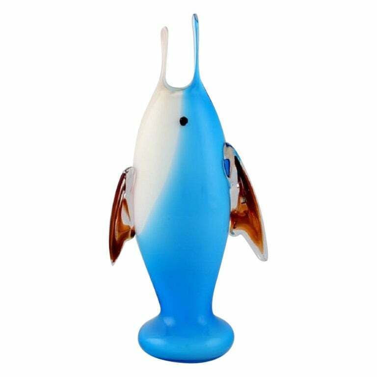 Murano Vase / Sculpture In Mouth Blown Art Glass, Fish, Italian Design, 1960s photo buy