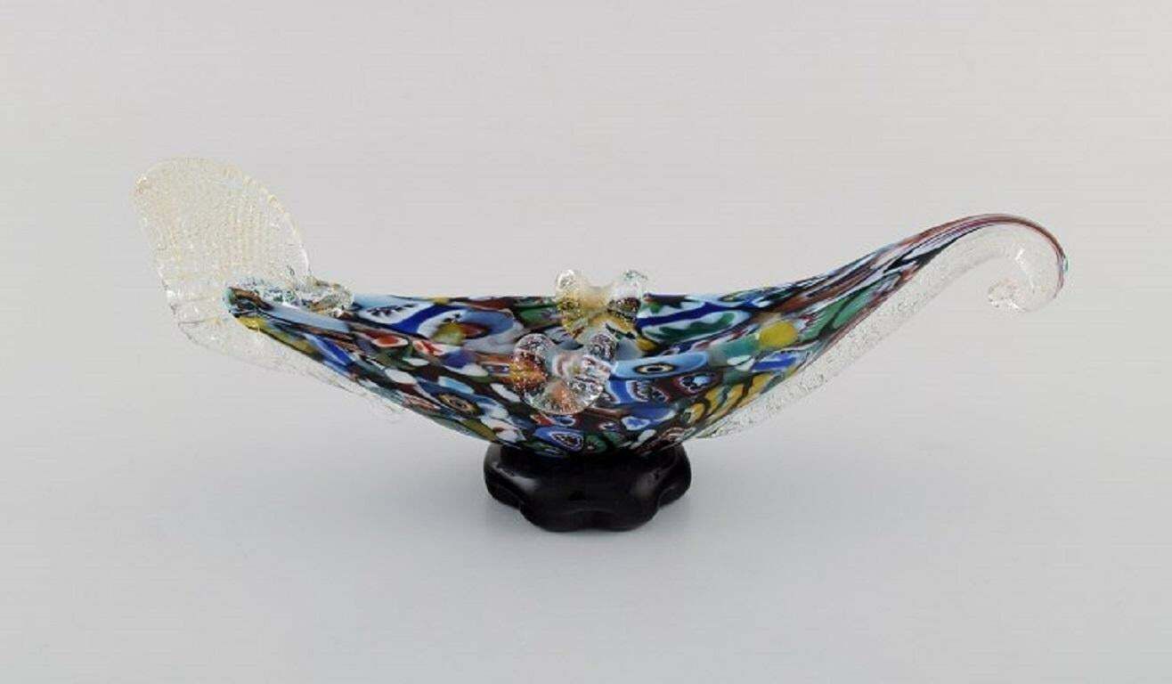 Murano Sculpture In Polychrome Mouth Blown Art Glass. Gondola, Italian Design