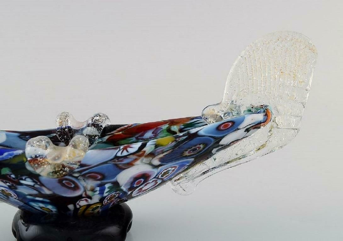 Murano Sculpture In Polychrome Mouth Blown Art Glass. Gondola, Italian Design photo for sale