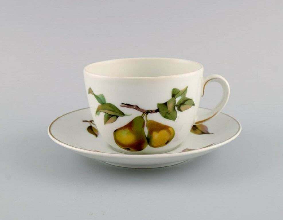 Royal Worcester, England. Evesham Porcelain Cup With Sugar Bowl And Cream Jug