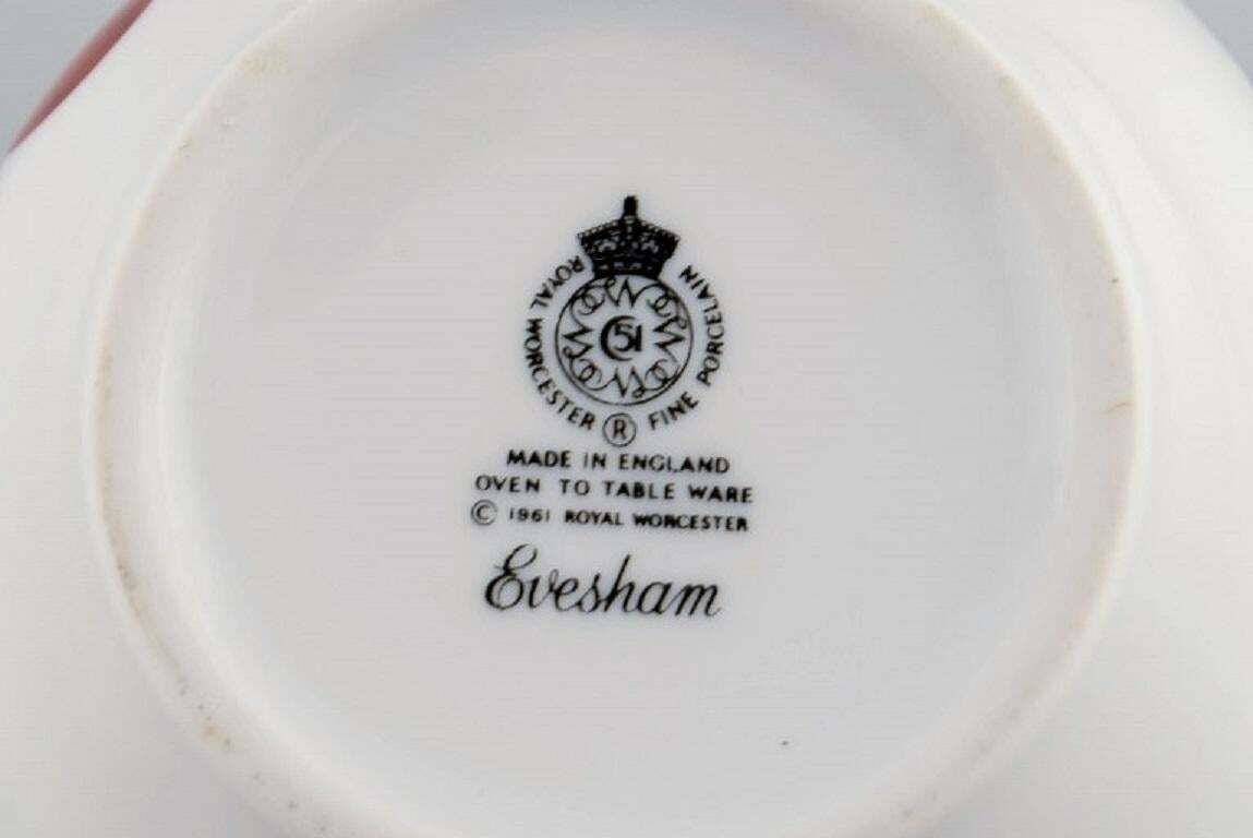 Royal Worcester, England. Evesham Porcelain Cup With Sugar Bowl And Cream Jug photo vinterior