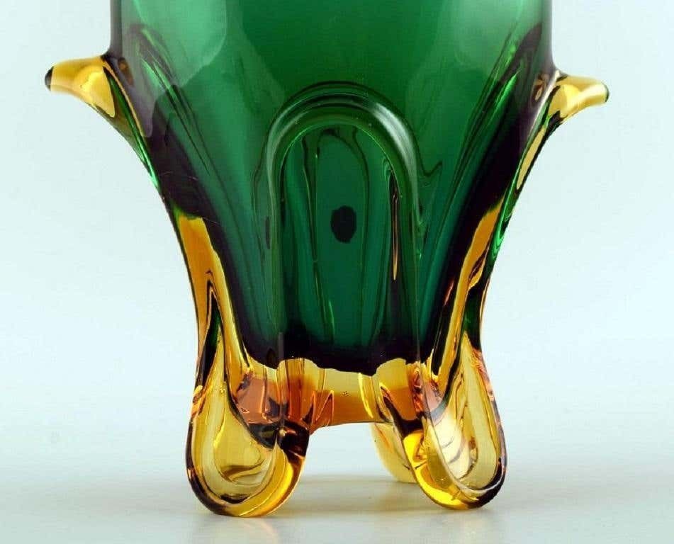 Murano Vase In Mouth Blown Art Glass, Italian Design, 1960s photo for sale