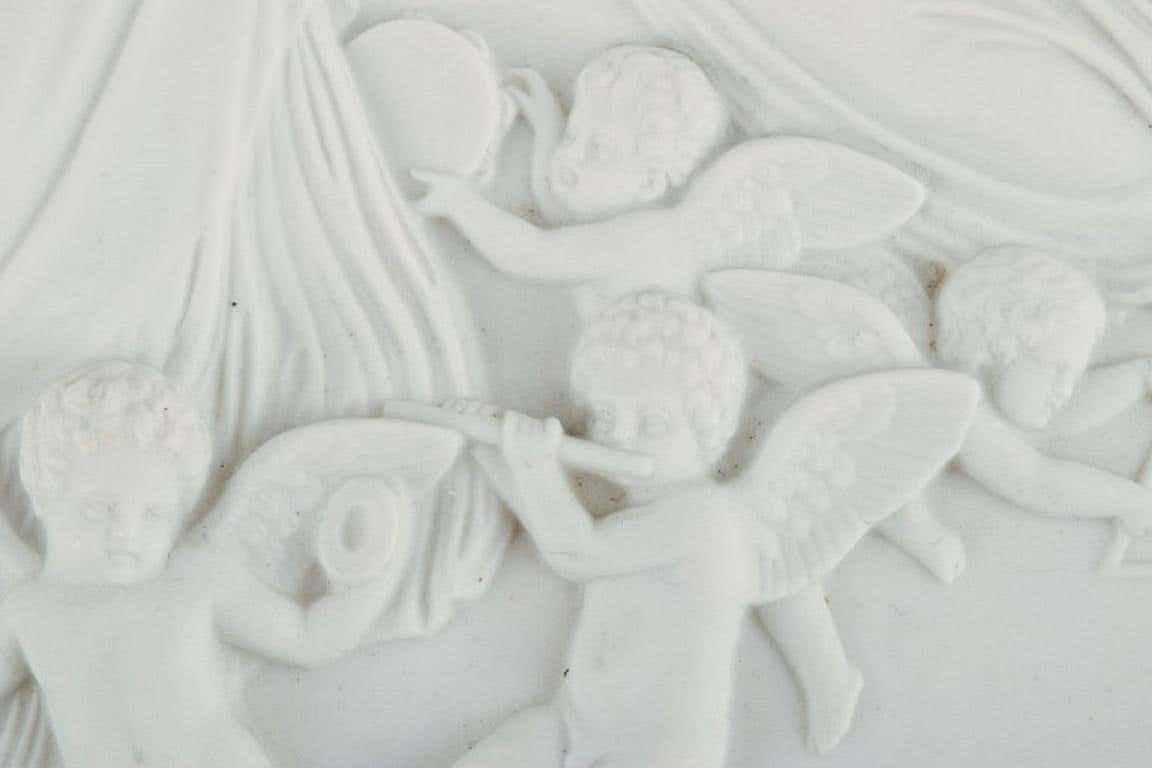 Bing & Grøndahl After Thorvaldsen, Antique Biscuit Wall Plaque With Angels photo Art