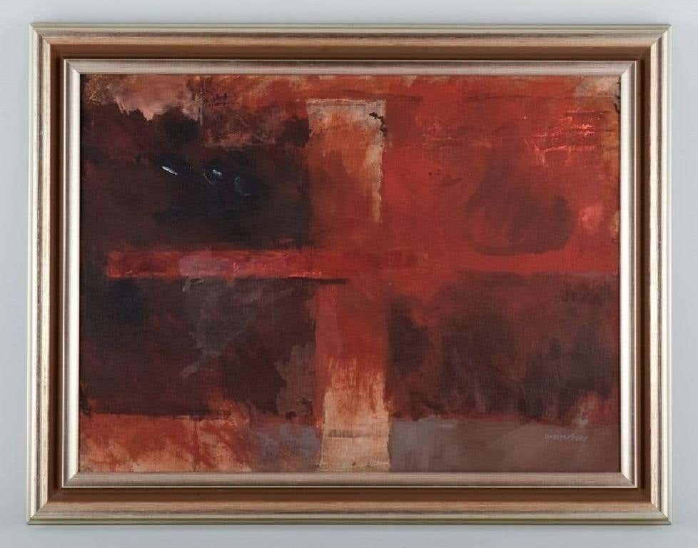 Eddie Westerberg, Swedish Artist, Oil On Canvas, Abstract Composition photo furniture