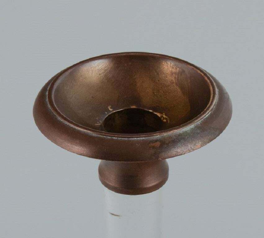 French Candle Holder In Brass And Clear Glass In A Modernist Design. photo for sale
