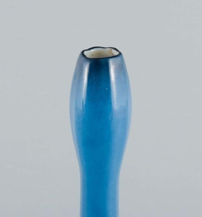 Limoges, France, Hand Painted Porcelain Vase In Turquoise. Ca 1930s photo Home Decor