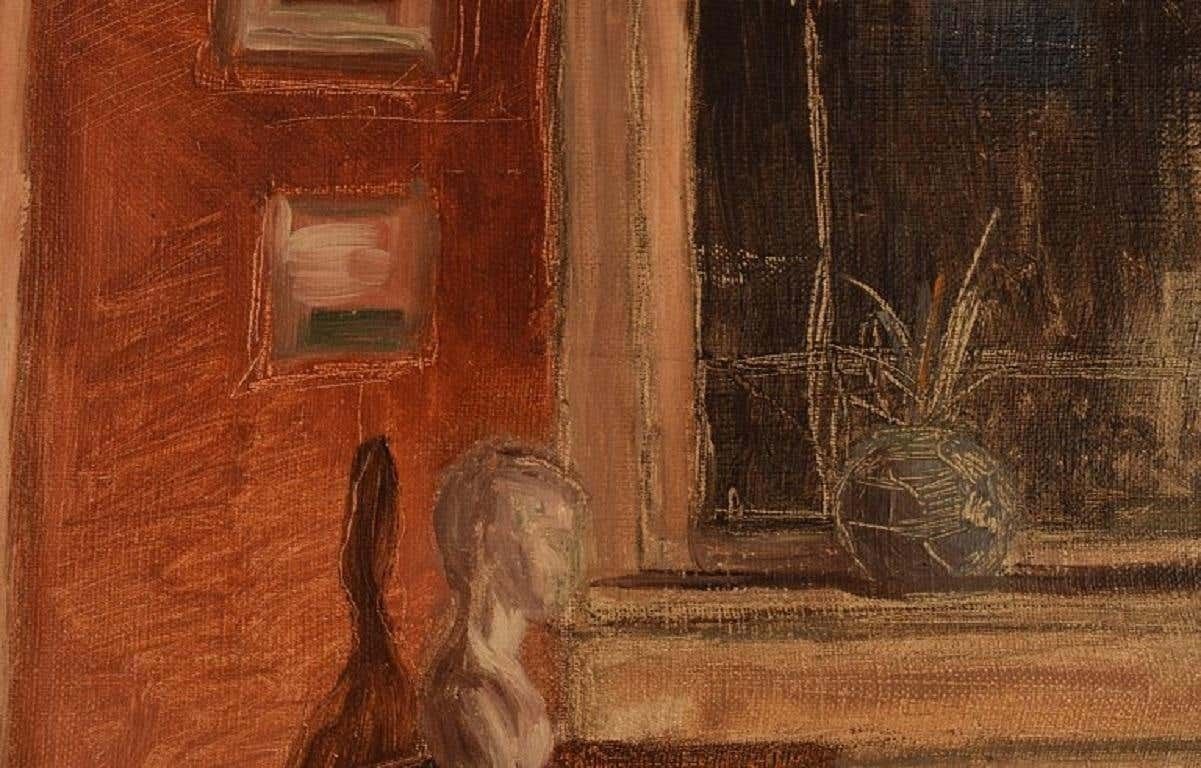 Axel Salto '1889 1961', Oil On Board, Living Room Interior, Dated 1908 photo Art