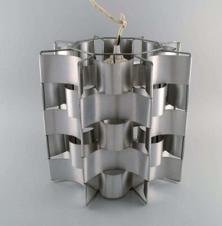 Max Sauze, French Designer, Aluminum Pendant, 1980s photo furniture