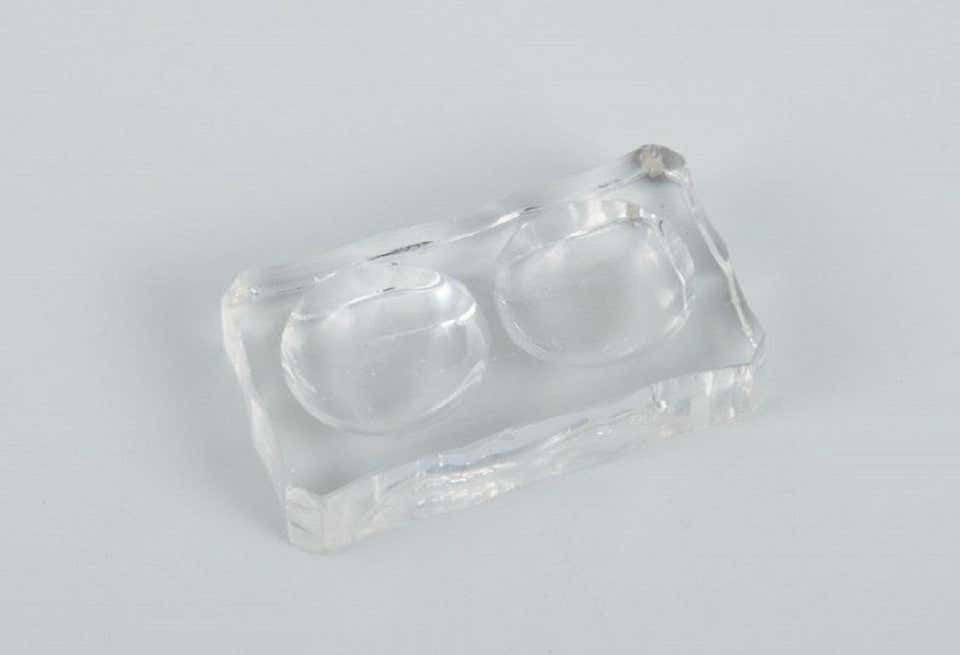 Baccarat, France, Five Art Deco Double Salt Cellars, Faceted Crystal Glass photo Home Decor