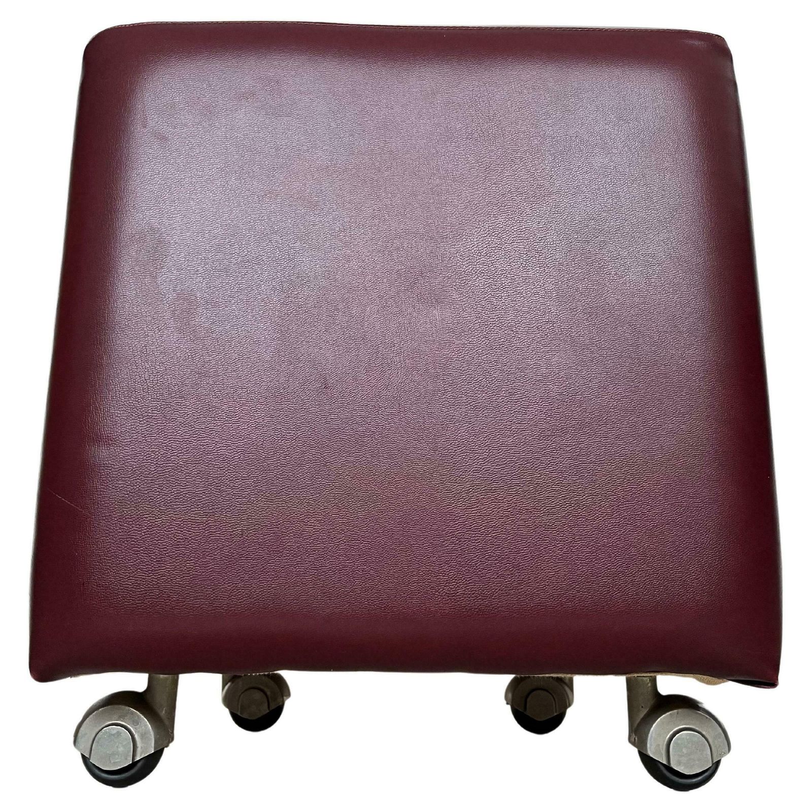 Pair Of Mid Century Design Wheel Stools Or Tabourets Artificial Leather 1970s