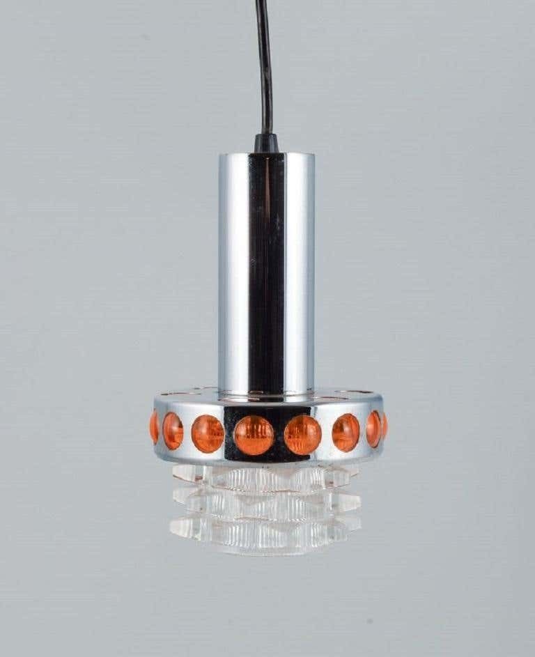 Raak, The Netherlands, Designer Lamp In Chrome, Plastic And Clear Glass photo for sale