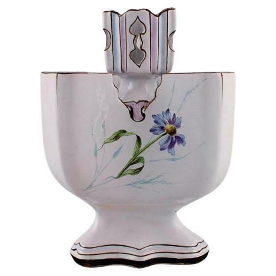 Emile Gallé For St. Clement, Nancy. Antique Flower/Herb Pot In Faience