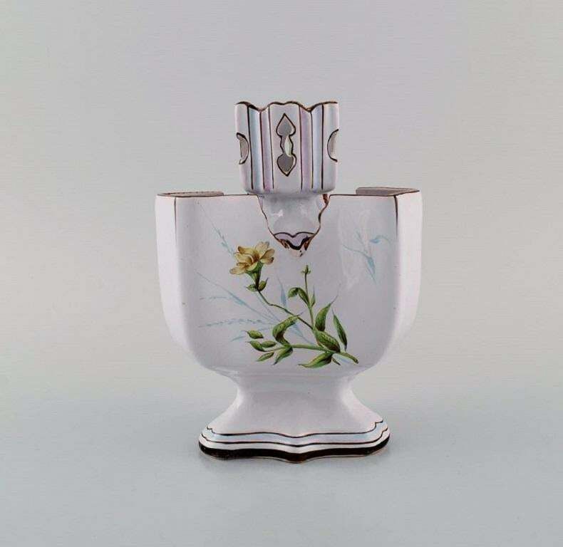 Emile Gallé For St. Clement, Nancy. Antique Flower/Herb Pot In Faience photo furniture