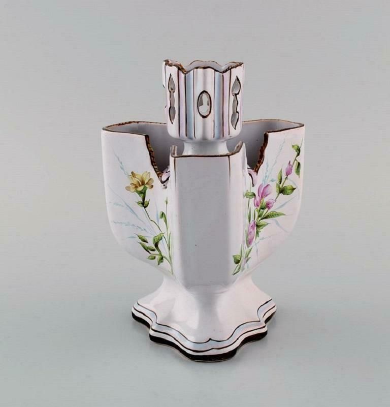 Emile Gallé For St. Clement, Nancy. Antique Flower/Herb Pot In Faience photo Home Decor