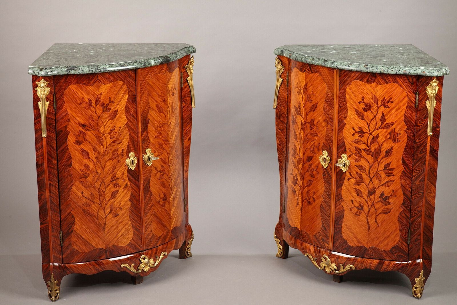 Pair Of Louis XV Corner Tables Stamped Jean Lapie, 18th Century photo vintage