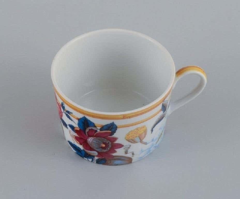 Porcelaine De Paris Aurore Tropicale Two Coffee Cups And A Plate, Limoges photo Home Decor