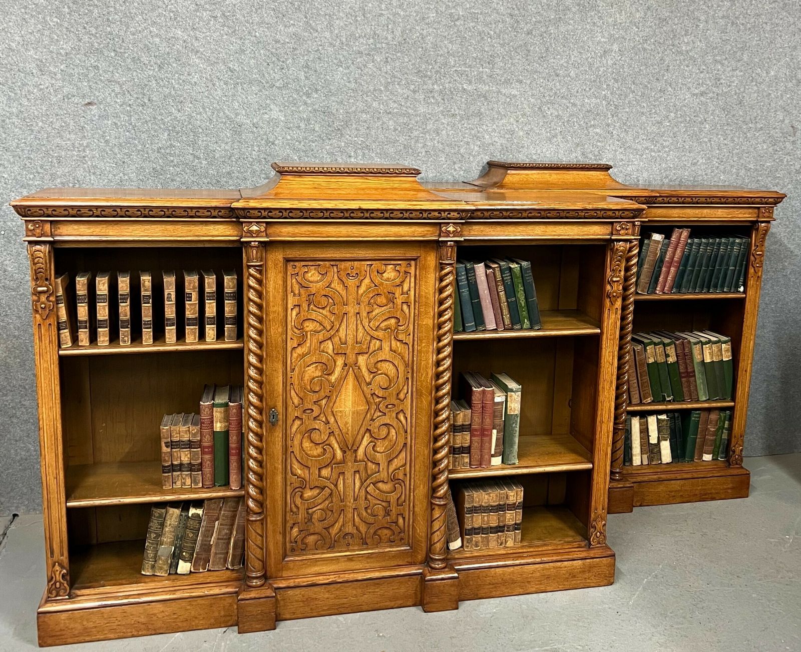 photo furniture Pair Of Richard Bridgens Oak Open Bookcases