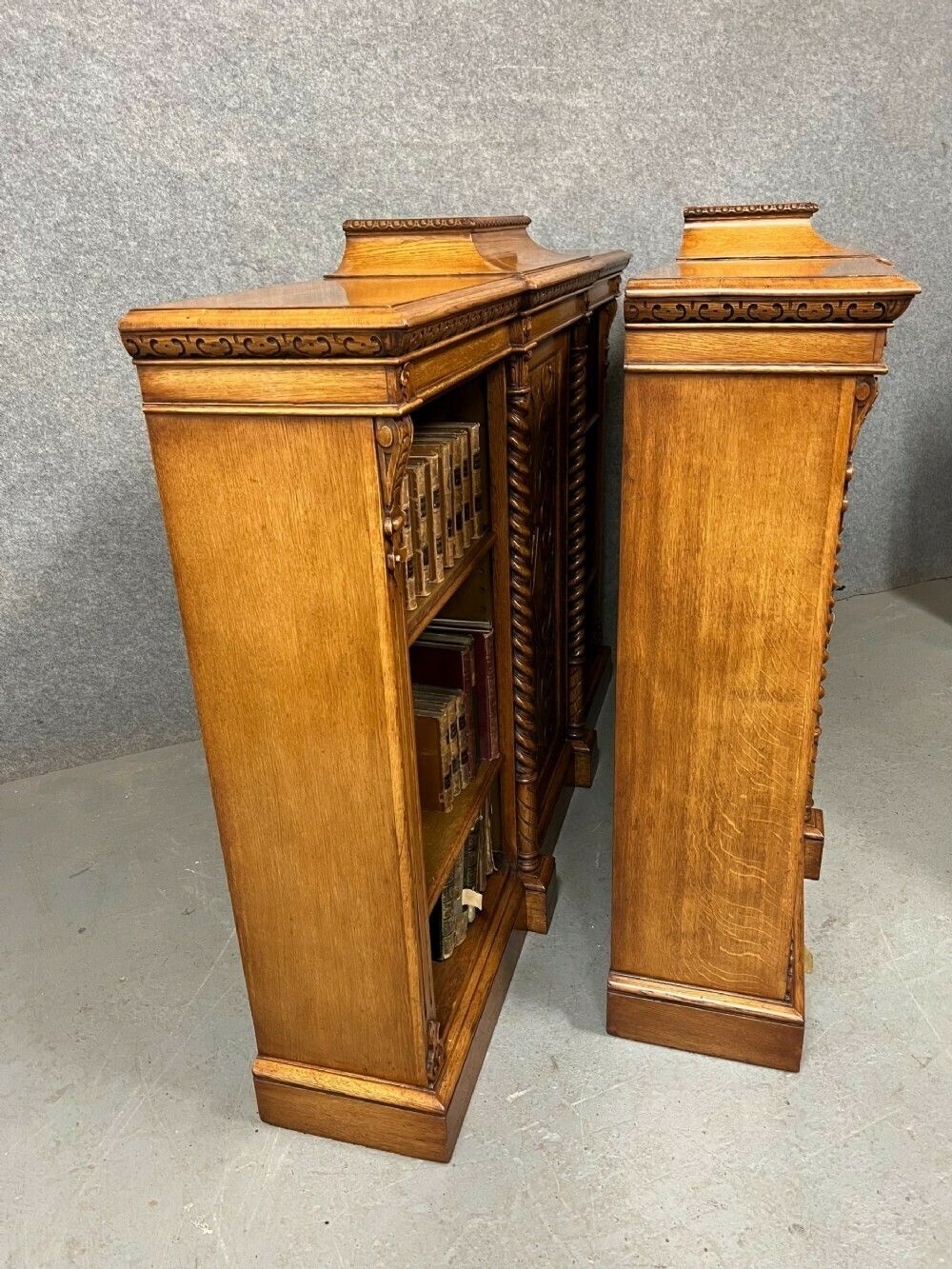 6325.0 Pair Of Richard Bridgens Oak Open Bookcases photo