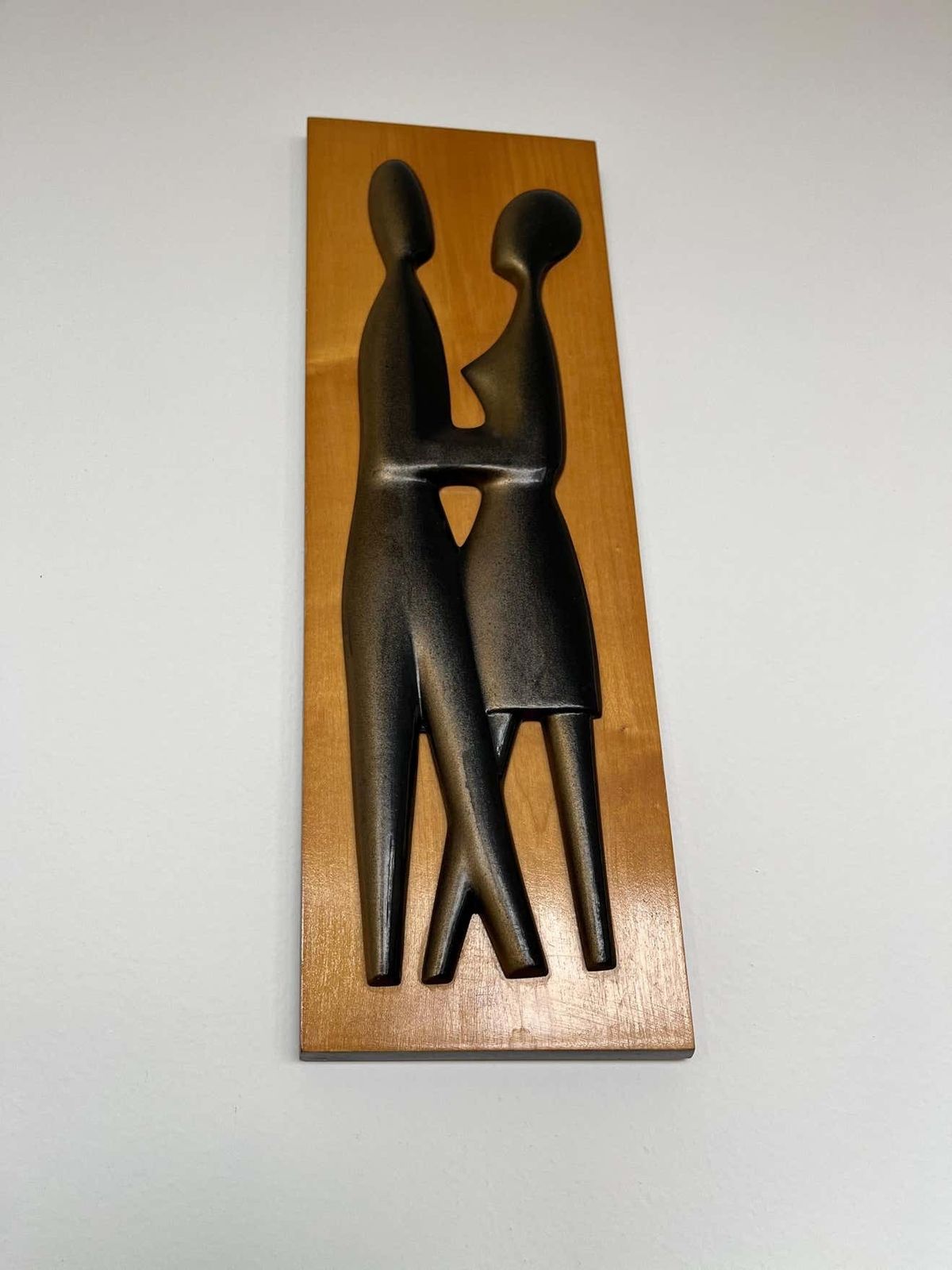 Midcentury Design Wall Wood Decoration / Lovers, 1960s   Czechoslovakia photo vinterior