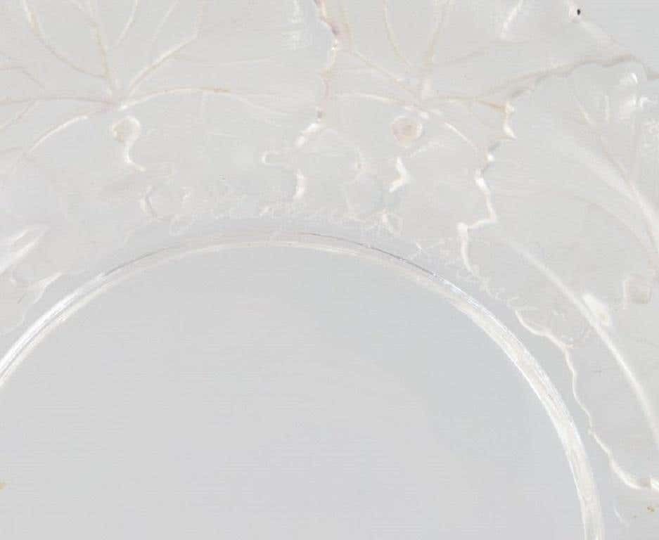 Lalique Bottle Tray In Clear Art Glass With Flower Decoration, Approx. 1980 photo Home Decor
