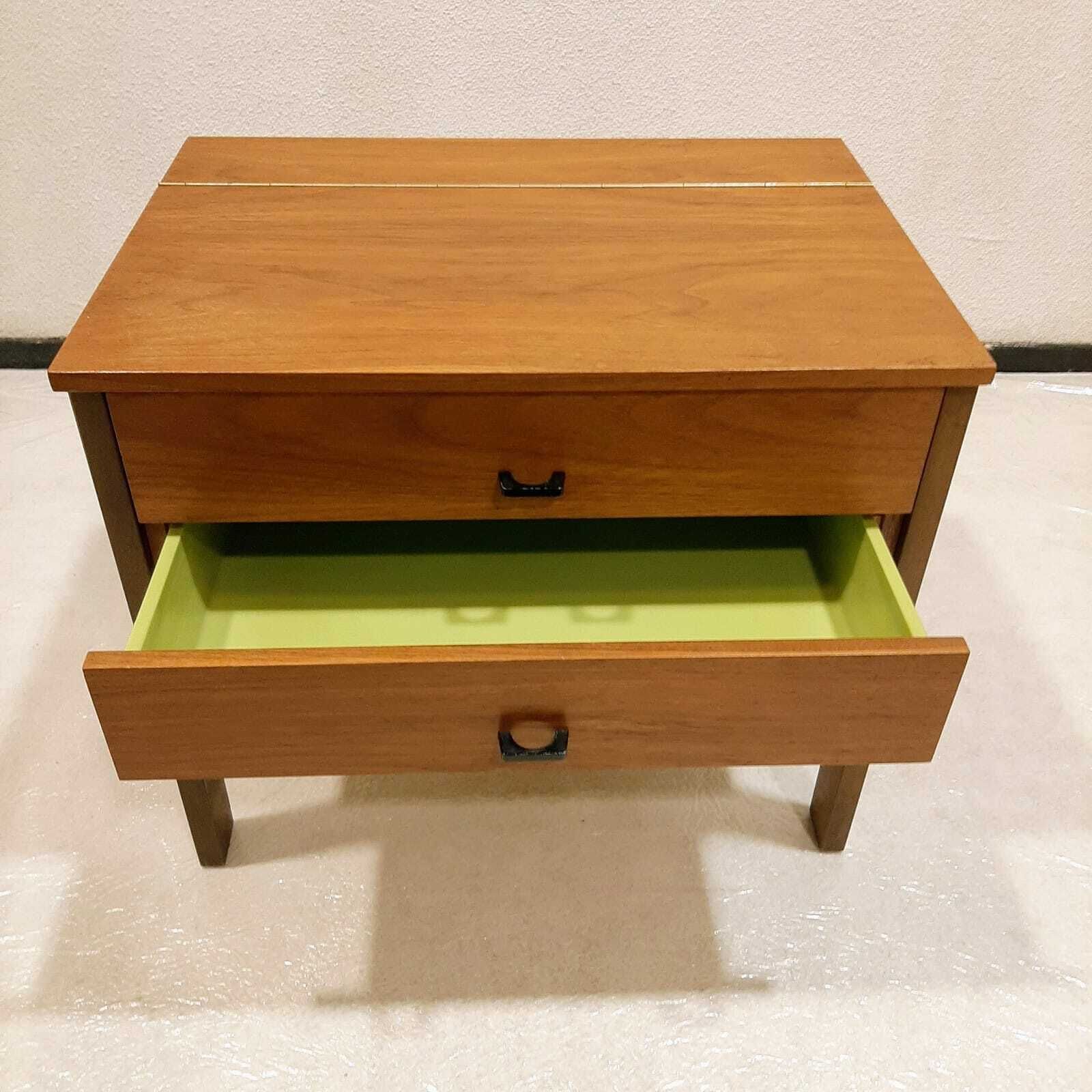 photo for sale Sewing Cabinet With Reed Basket By Horn Collection, West Germany 1950s