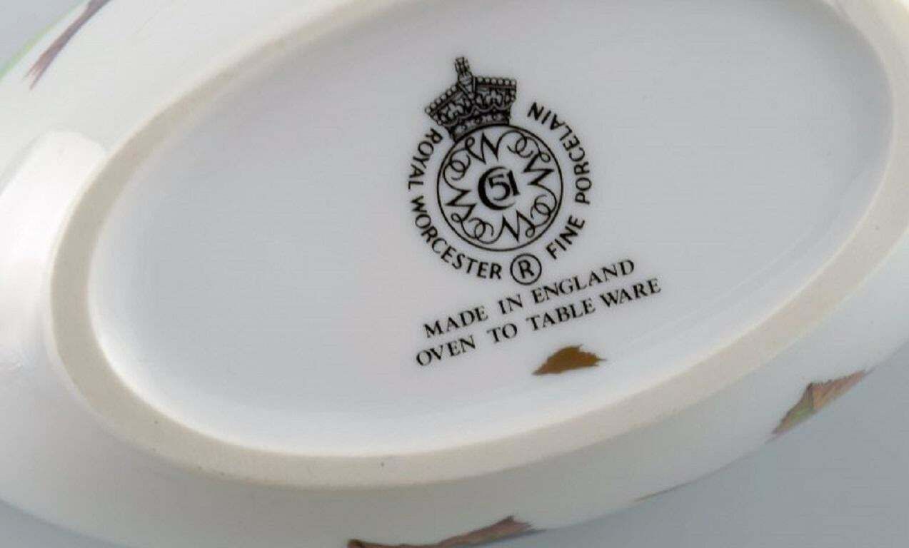 Royal Worcester, England. Two Evesham Sauce Jugs With Saucers In Porcelain. photo Home Decor