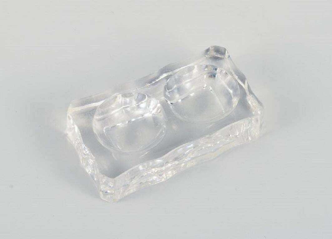 Baccarat, France, Four Art Deco Double Salt Cellars, Faceted Crystal Glass photo Home Decor