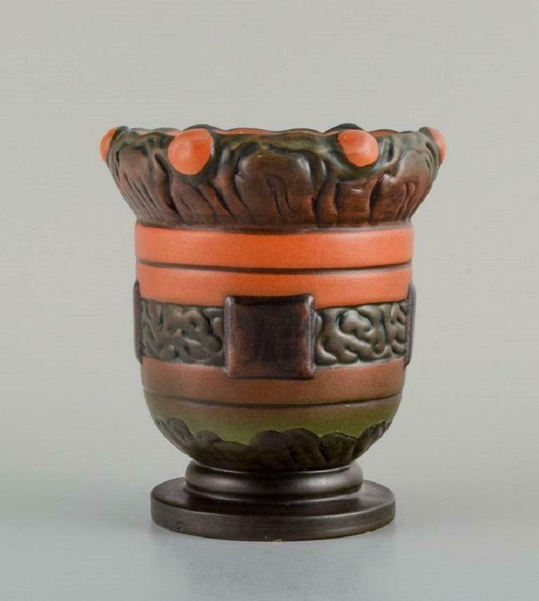 Ipsens Denmark. Two Art Nouveau Jars In Hand Painted Glazed Ceramic. 1920s. photo Home Decor